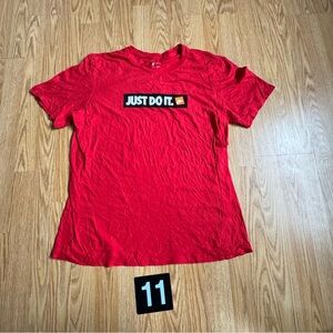 Red Nike T-Shirt Just Do It L